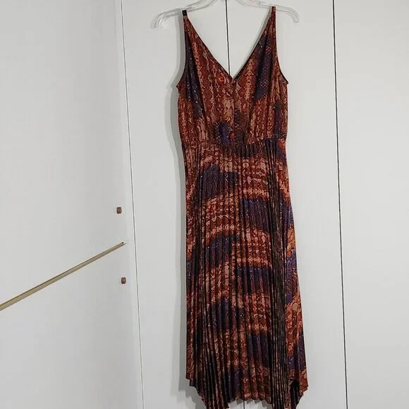 Nanette Lepore Dress Women's Size 8 Sleeveless Pleated with Front Buttons - Picture 4 of 4